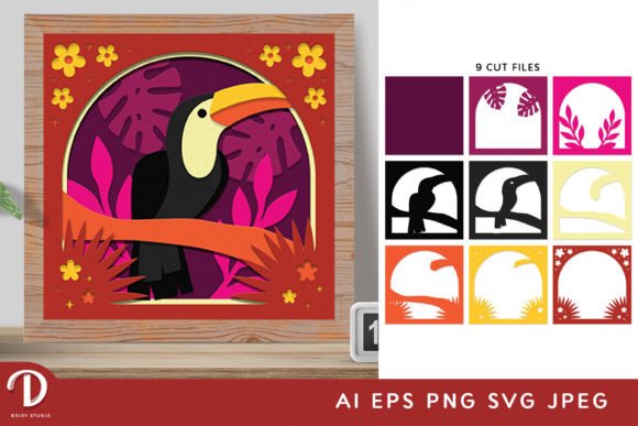 Download Tropical Toucan 3D Shadow Box SVG - Tropical toucan 3d shadow box svg Collection