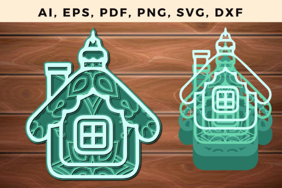 Download Multi Layer Christmas Home Paper Cut SVG - Home paper cut Collection
