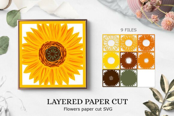 Download Sunflower Layered Paper Cut /Sunflower - Sunflower layered paper cut Collection