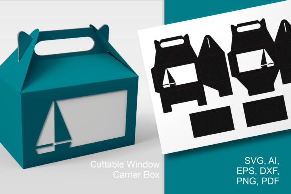 Download Abstract Sailboat Cutout Gable Favor Box - Premium Resources