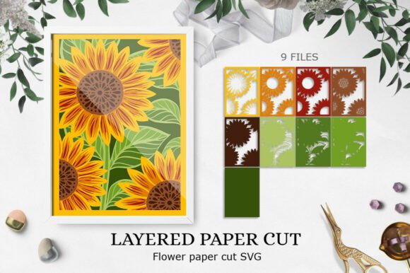 Download Sunflower Layered Paper Cut / Sunflower - Sunflower layered paper cut Collection